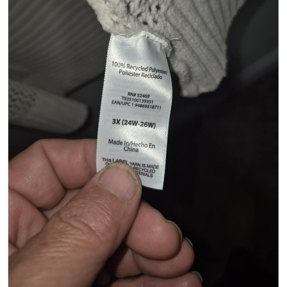 NWOT Terra and Sky women plus size white knit cardigan sweater sz 3x (26/28) - Picture 5 of 6